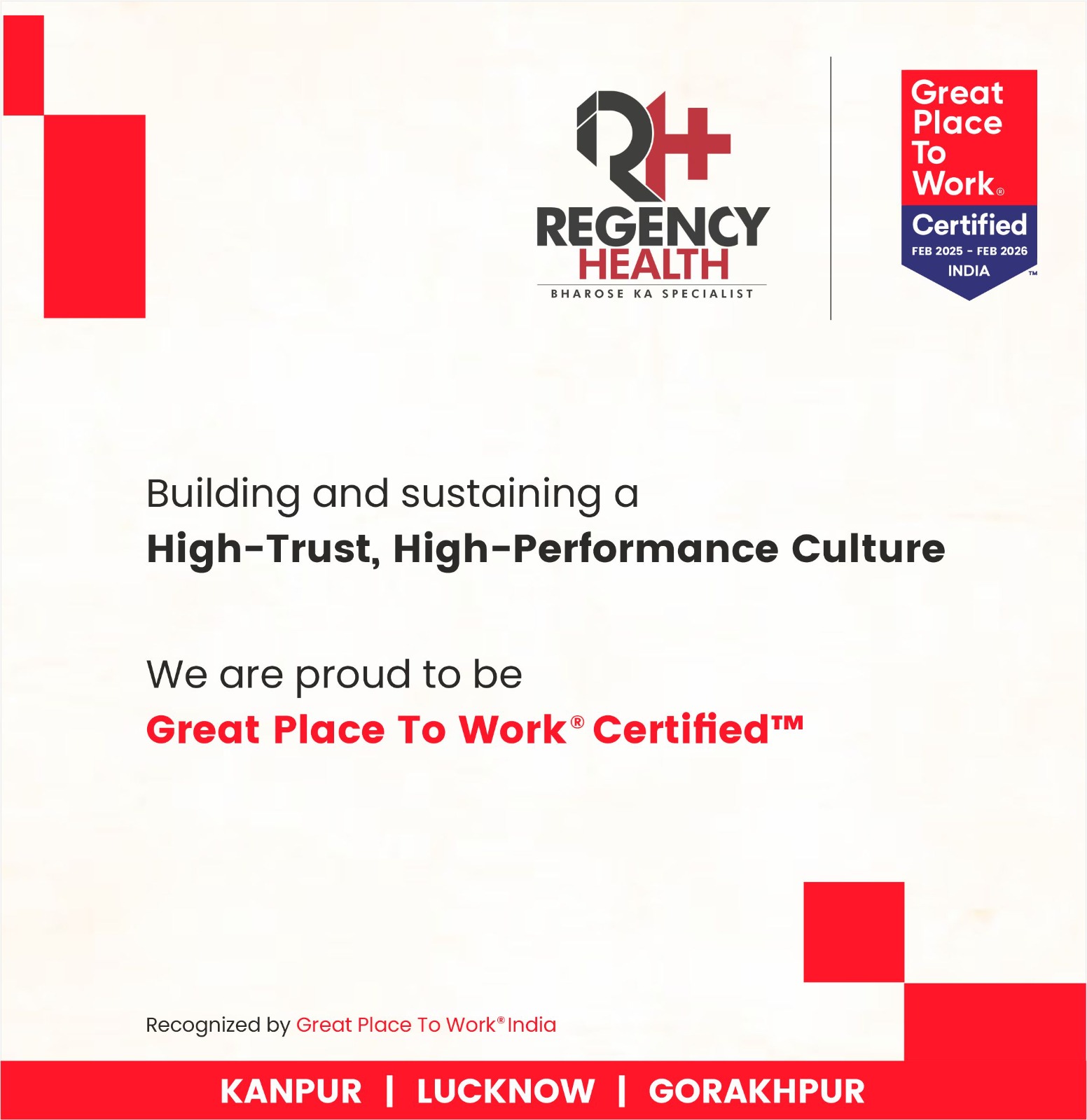 Regency Earns Great Place to Work Certification for the 4th Time – A Celebration of Excellence!